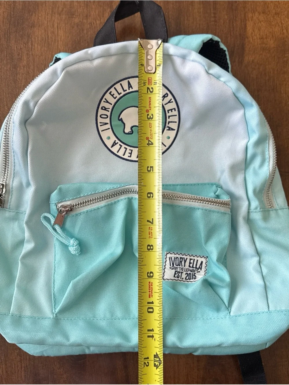 Ivory Ella Turquoise Blue Ombre Mini Backpack 12